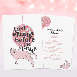 Invitación Último Meow Antes De La Bachelorette Del Gato Vow