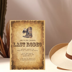 Invitación Último partido de Bachelor de Rodeo Grunge Brown