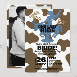 Invitación Último Paseo de Vaquera de Jeans Partido de Desped