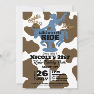 Invitación Último paseo de vaquera de mezclilla Cumpleaños co