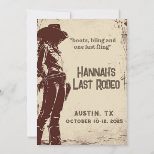 Invitación Último Rodeo de Western Bachelorette Weekend