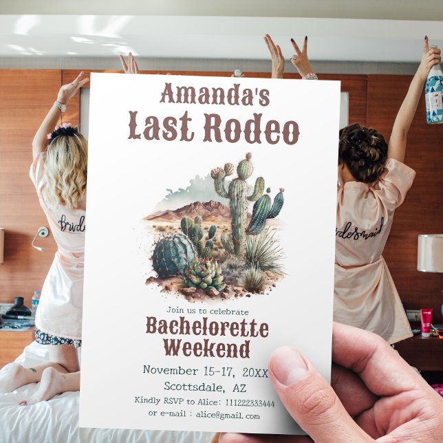 Invitación Último Rodeo Desert Scottsdale Bachelorette Weeken (Subido por el creador)