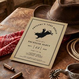 Invitación Último Rodeo | Fiesta de Despedida de Soltero Rúst