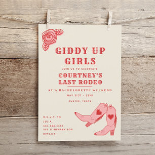 Invitación Último Rodeo Giddy Up Bachelorette Weekend Itinera