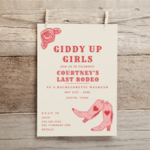 Invitación Último Rodeo Giddy Up Bachelorette Weekend Itinera