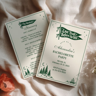 Invitación Último Sendero Antes de la Bachelorette Verde Velo