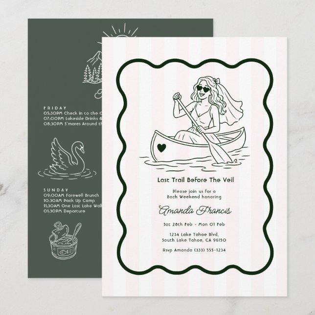 Invitación Último Sendero Antes de la Despedida de Soltera de (Anverso / Reverso)