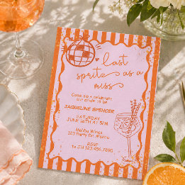 Invitación Último Spritz como Señorita Soltera, Despedida de 