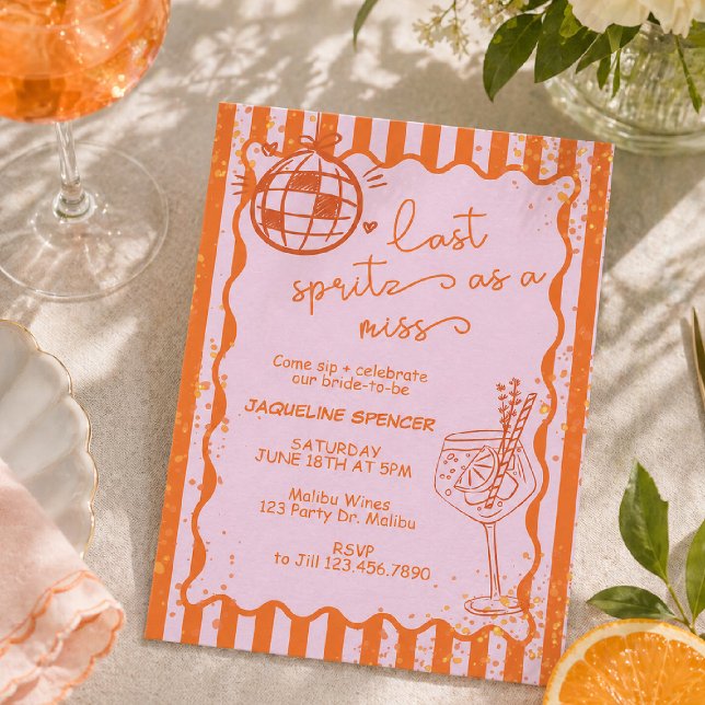 Invitación Último Spritz como Señorita Soltera, Despedida de  (Subido por el creador)