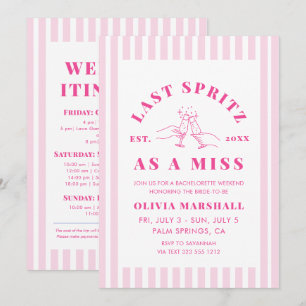 Invitación Último Spritz como una Señorita Fin de Semana de D
