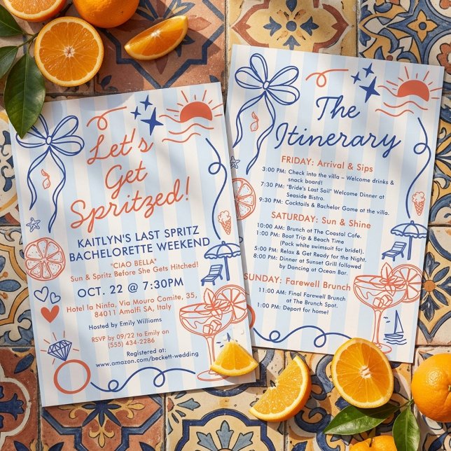 Invitación Último Spritz Itinerario de Despedida de Soltera e (Subido por el creador)