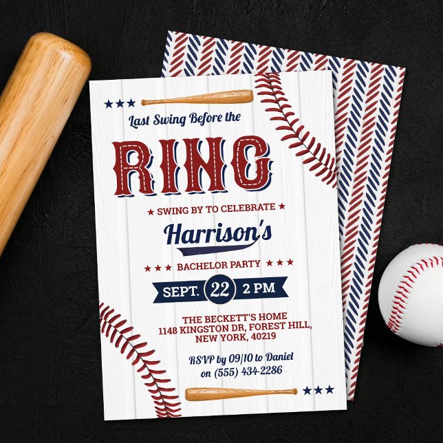 Invitación Último swing antes de la boda de béisbol (Subido por el creador)
