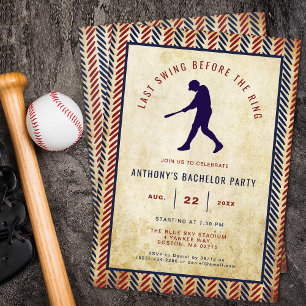 Invitación Último swing antes de la boda de béisbol de solter