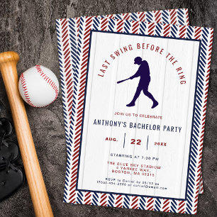Invitación Último swing antes de la boda de béisbol para solt