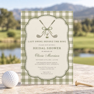 Invitación Último Swing Antes de la Boda de Golf