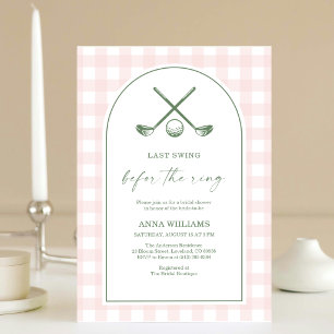 Invitación Último swing antes de la ducha nupcial de gingham