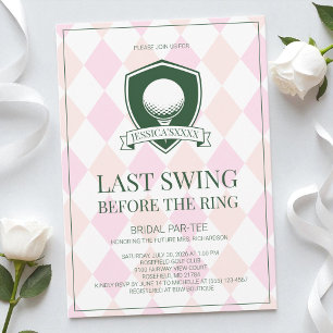 Invitación Último swing antes de la fiesta de boda de golf ro