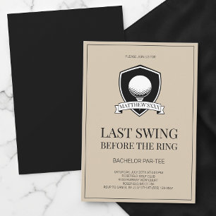 Invitación Último swing antes de la fiesta de golf de soltero