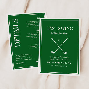 Invitación Último swing antes de la sortija Golf Bachelorette