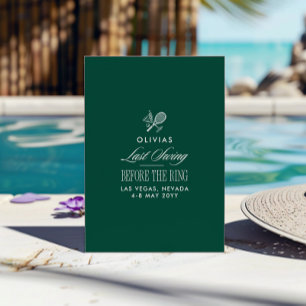 Invitación Último swing antes del anillo con rayas verdes y b