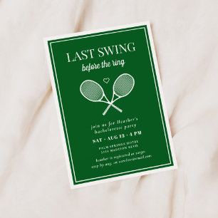 Invitación Último swing antes del anillo de tenis despedida d
