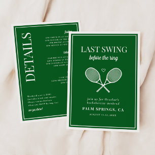 Invitación Último swing antes del anillo de tenis despedida d