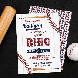 Invitación ¡Último swing antes del anillo! Soltera de béisbol