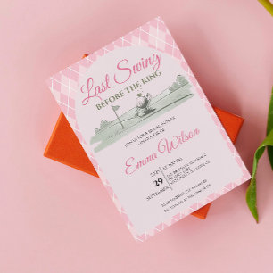 Invitación Último swing del arco antes de la ducha nupcial ro