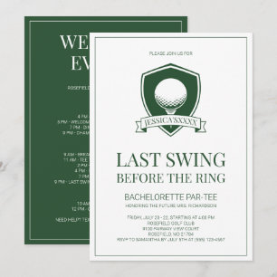 Invitación Último swing verde y blanco fiesta de soltera de g