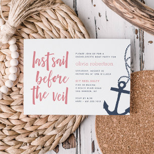 Invitación Último viaje en barco antes de la despedida de sol