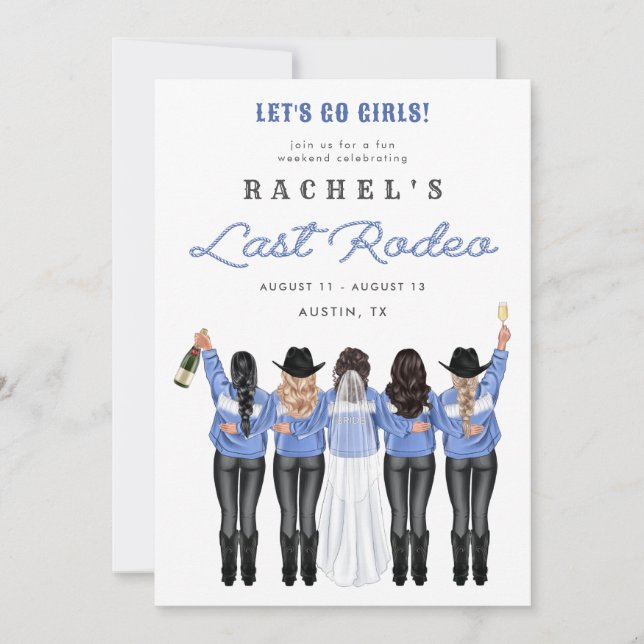 Invitación Últimos Chicas de Rodeo de Denim (Anverso)