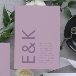 Invitación Ultra Dusto Rosa Púrpura Moderno Negrita Gran Mono