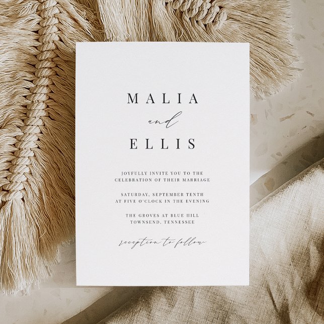 Invitación Ultra mínimo | Boda de acentos caligráficos (Subido por el creador)