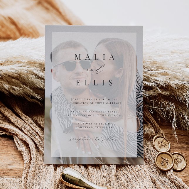 Invitación Ultra mínimo | Boda de superposición fotográfica (Subido por el creador)