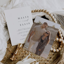 Invitación Ultra mínimo | Boda fotográfico de acentos caligrá