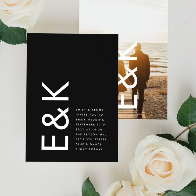 Invitación Ultra moderno | Foto | Boda en negrita (Subido por el creador)
