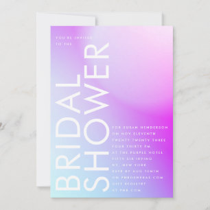 Invitación Ultra Moderno Gradiente Púrpura Caída Ducha Bridal