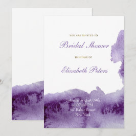 Invitación Ultra Violeta Elegante Ducha Nupcial