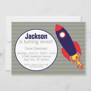 Invitación Ultramar, cohete, cumpleaños de nave espacial