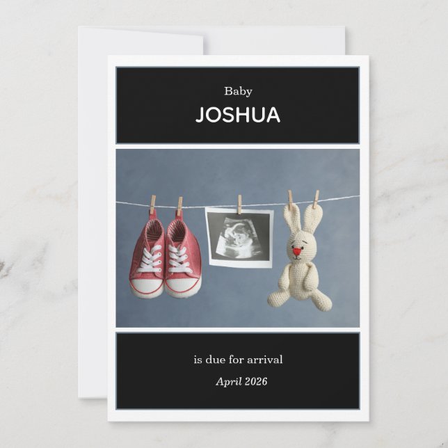 Invitación Ultrasound Photo Pregnancy Announcement Card (Anverso)