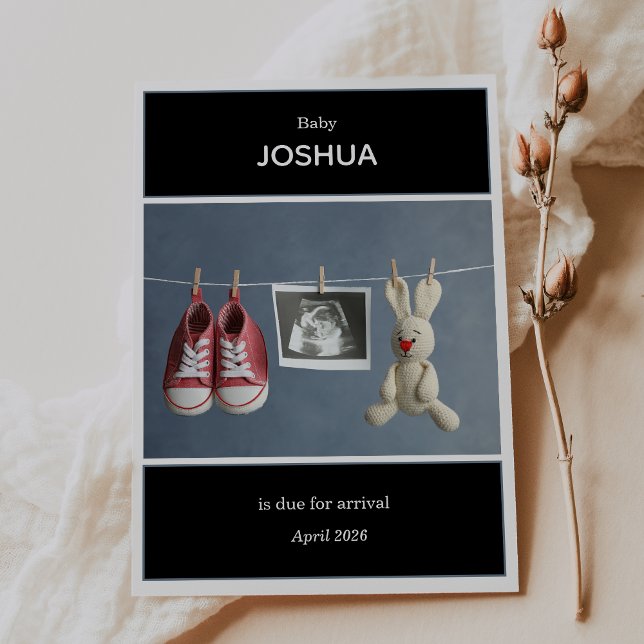 Invitación Ultrasound Photo Pregnancy Announcement Card (Subido por el creador)