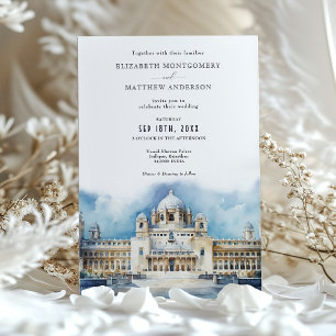 Invitación Umaid Bhawan Palace Boda de la India acuarela