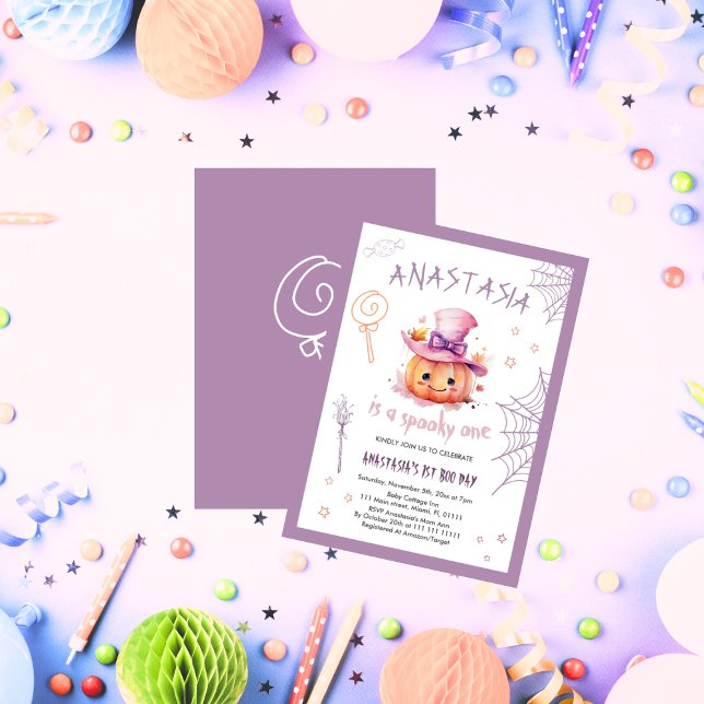 Invitación Un adorable bebé de Halloween en su primer cumplea (Subido por el creador)