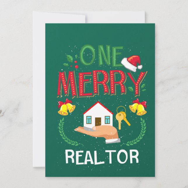Invitación Un Agente Inmobiliario Alegre Navidad Fea (Anverso)
