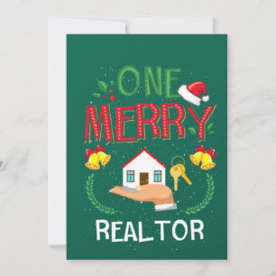 Invitación Un Agente Inmobiliario Alegre Navidad Fea