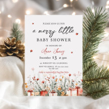 Un alegre baby shower de flores de Navidad