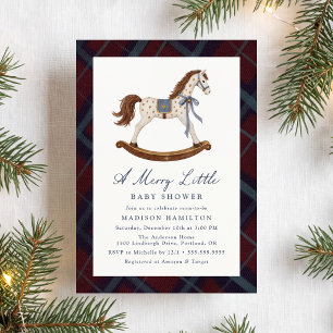 Invitación Un Alegre Baby Shower de Navidad con Caballo Meced
