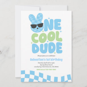 Invitación Un amigo de Guay Boy Spring Bunny Primer Fiesta de