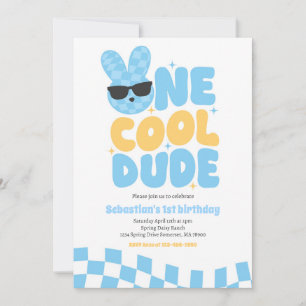 Invitación Un amigo de Guay Boy Spring Bunny Primer Fiesta de