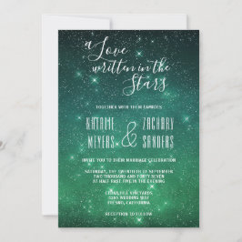 Invitación Un amor celestial escrito en el Boda de las estrel